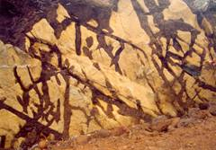 Fractures dans les péridotites karstifiées, Massif du Sud.